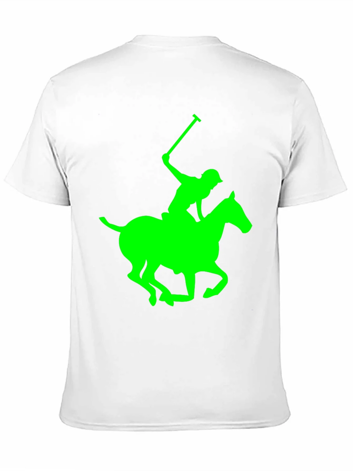 Black Polo T-Shirt with Neon Green Horse and Rider Graphic product image 10