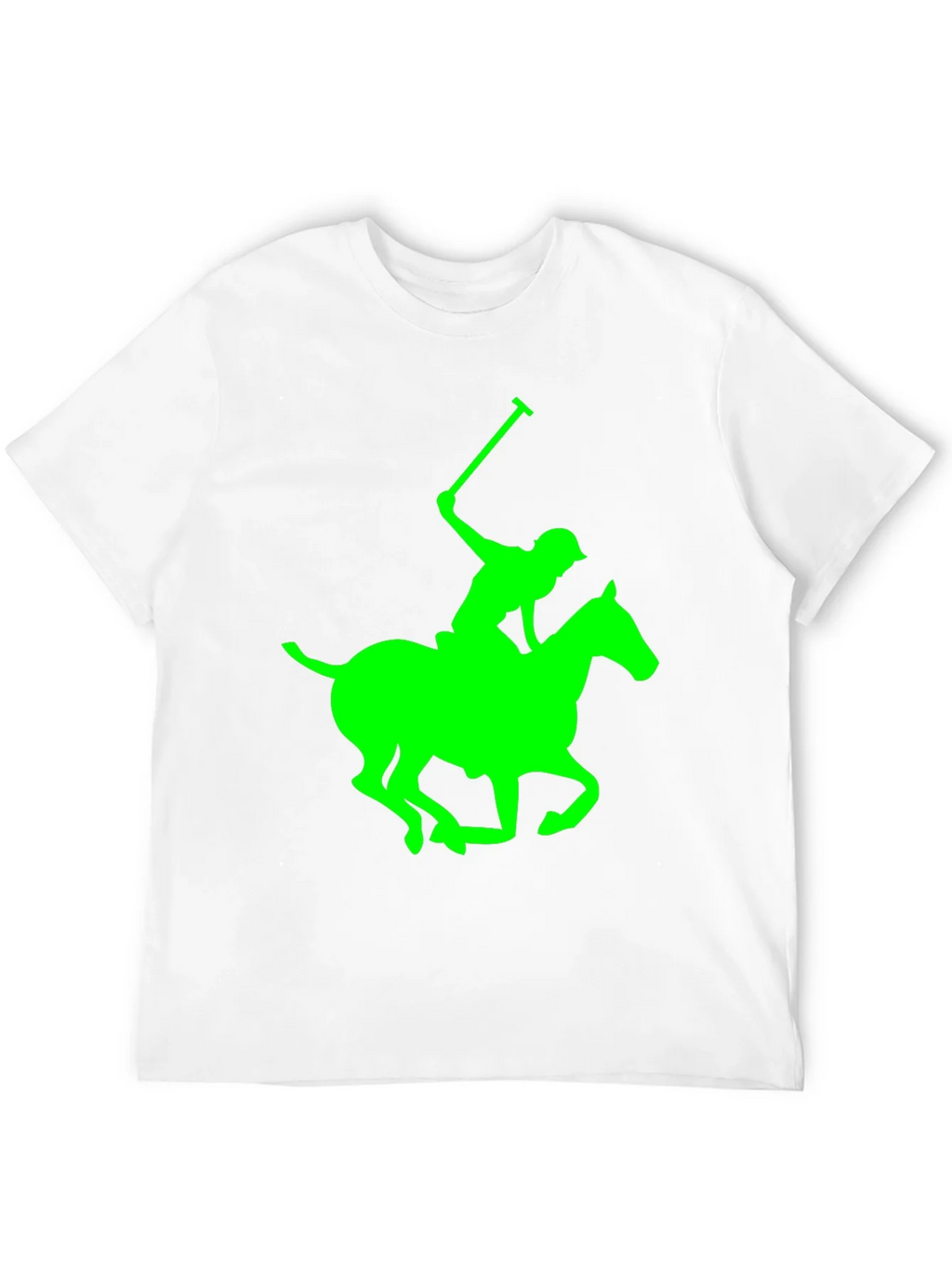 Black Polo T-Shirt with Neon Green Horse and Rider Graphic product image 11