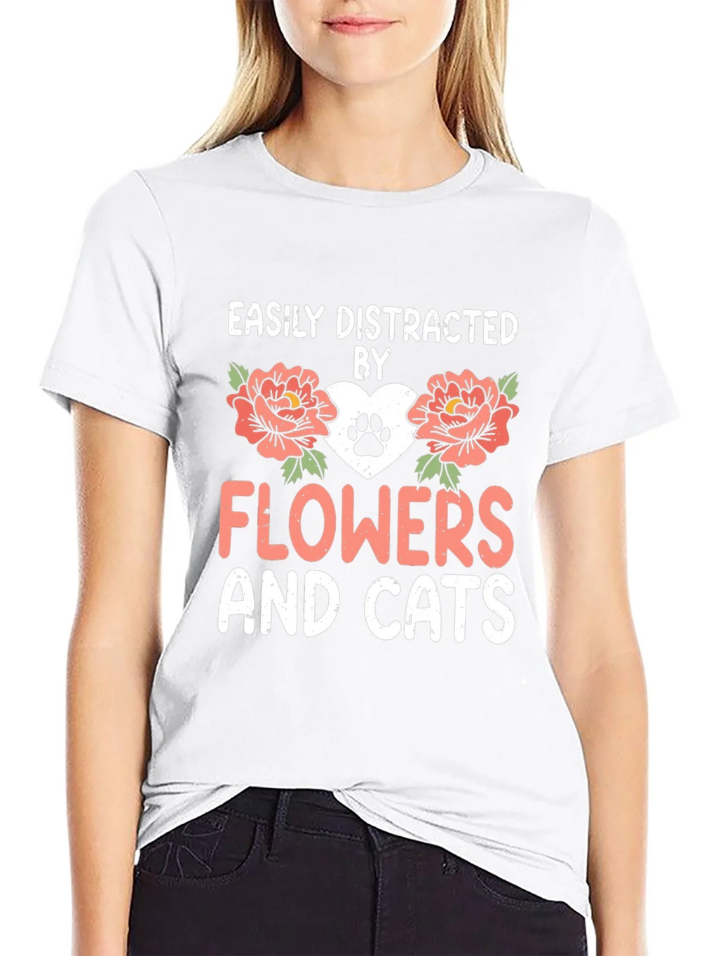 Easily Distracted By Flowers And Cats T-Shirt product image 8