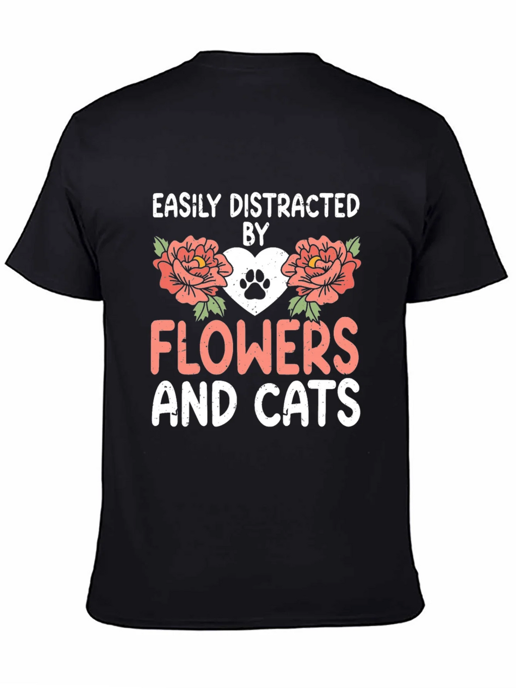 Easily Distracted By Flowers And Cats T-Shirt product image 4