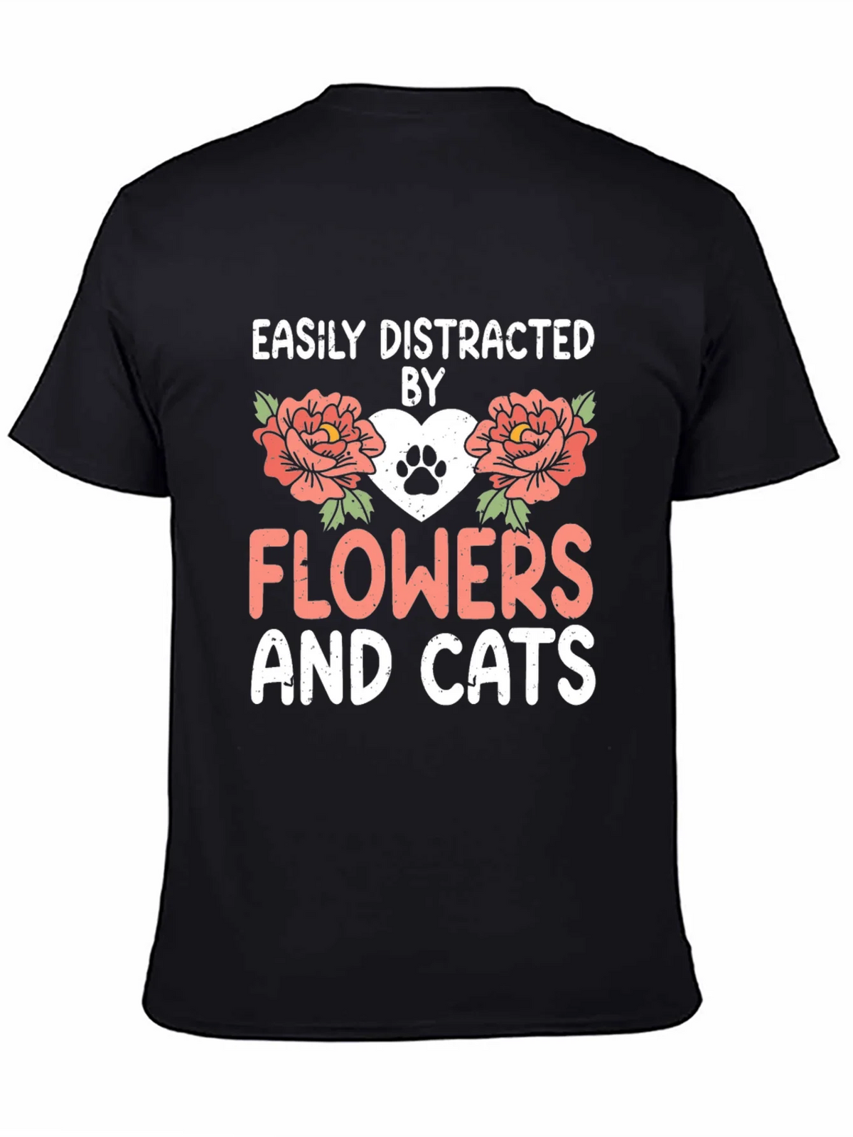 Easily Distracted By Flowers And Cats T-Shirt product image 4