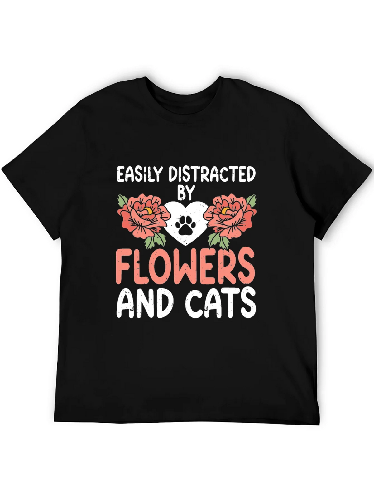 Easily Distracted By Flowers And Cats T-Shirt product image 5