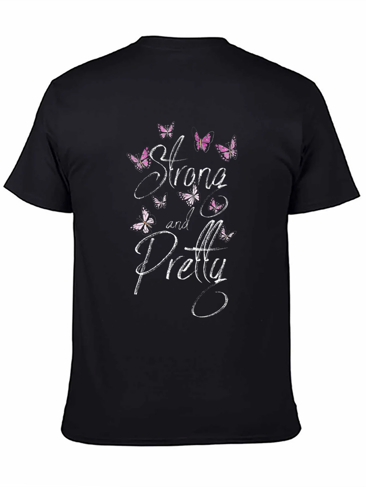Strong and Pretty Butterfly T-Shirt - Black product image 4