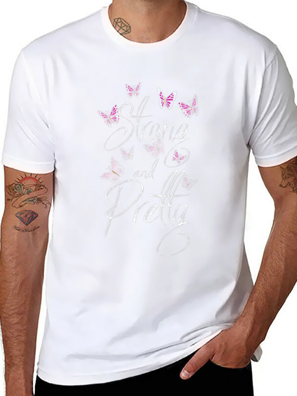 Strong and Pretty Butterfly T-Shirt - Black product image 7