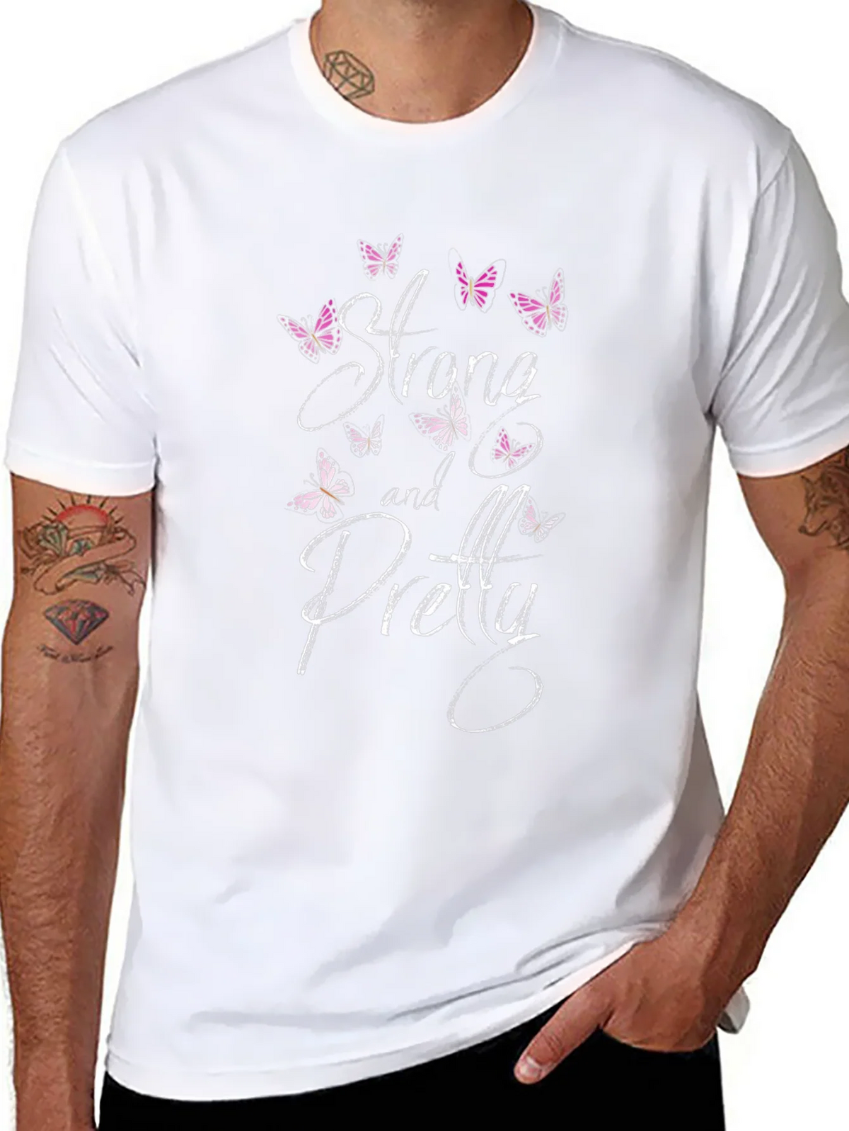 Strong and Pretty Butterfly T-Shirt - Black product image 7