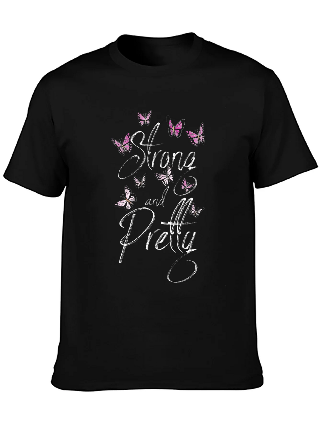 Strong and Pretty Butterfly T-Shirt - Black product image 3