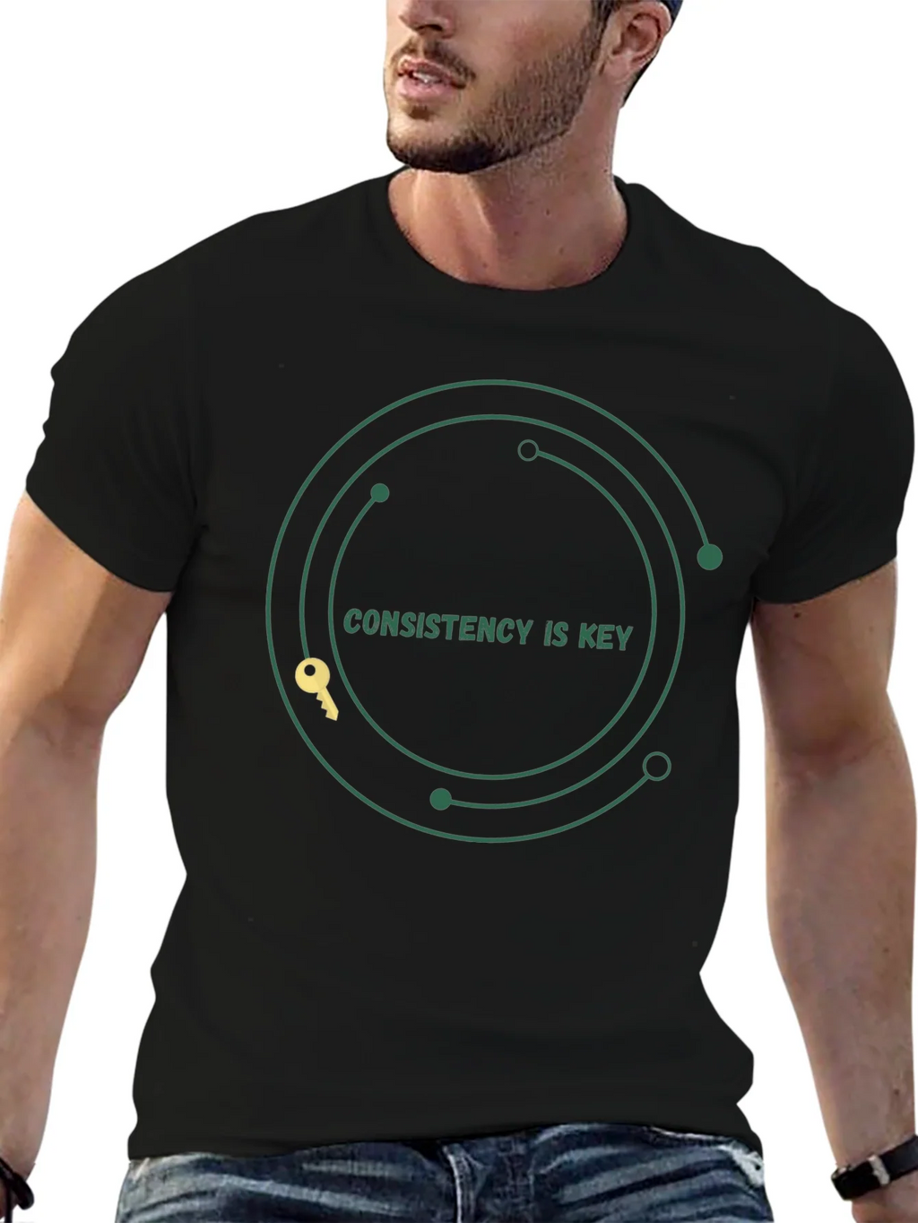 Consistency is Key Graphic Tee - Motivation Black T-Shirt product image 6