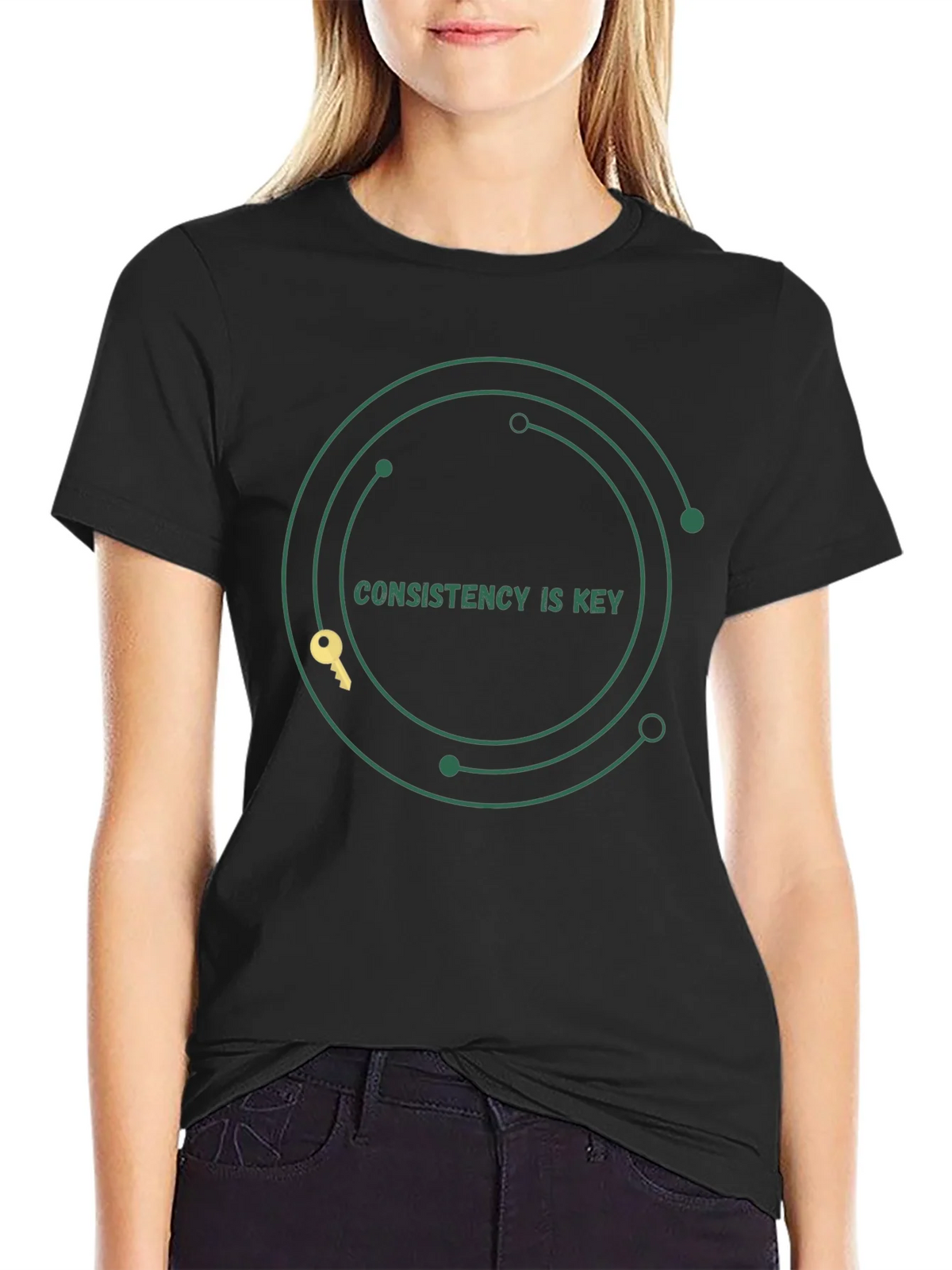 Consistency is Key Graphic Tee - Motivation Black T-Shirt product image 2