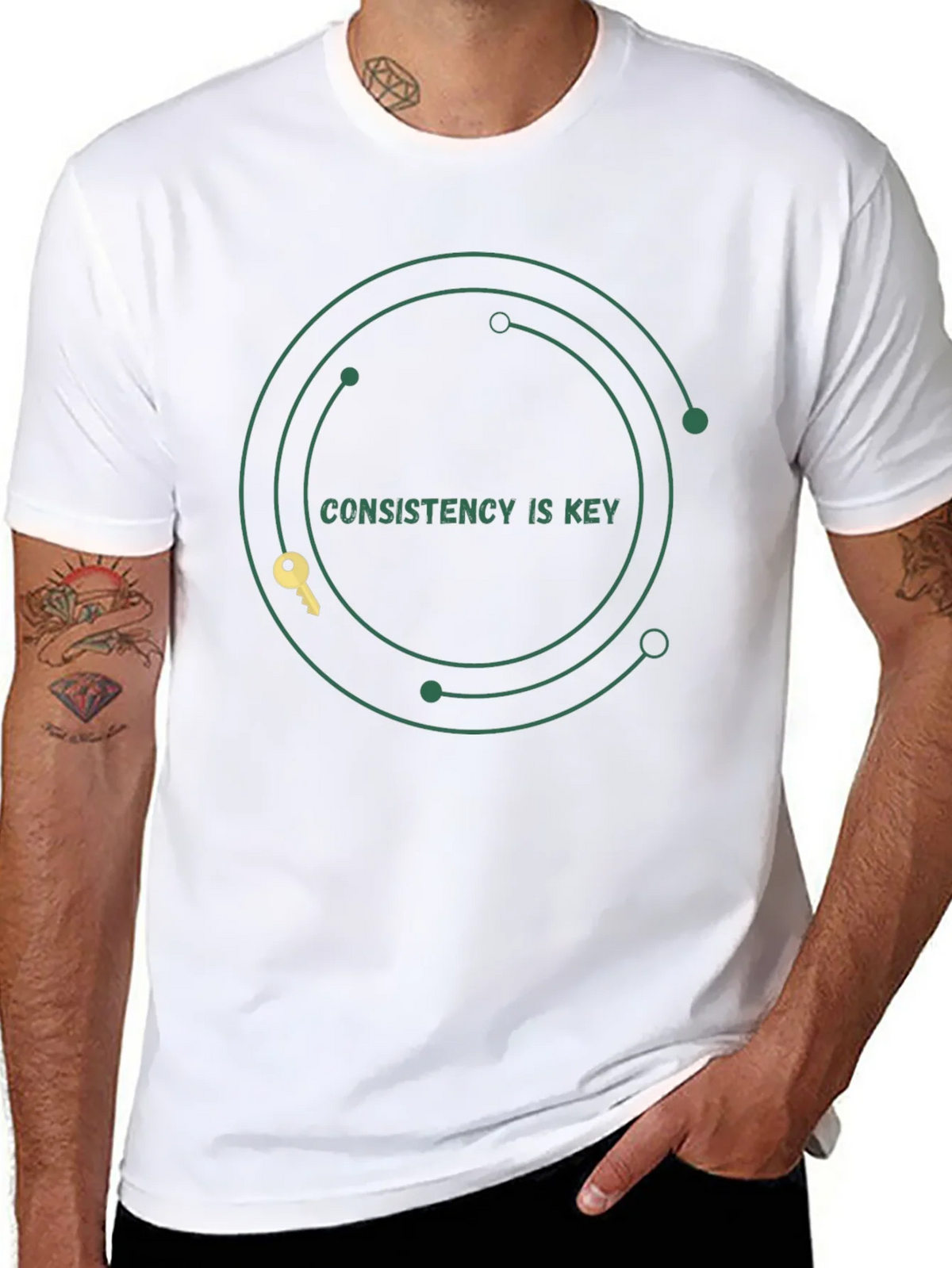 Consistency is Key Graphic Tee - Motivation Black T-Shirt product image 7