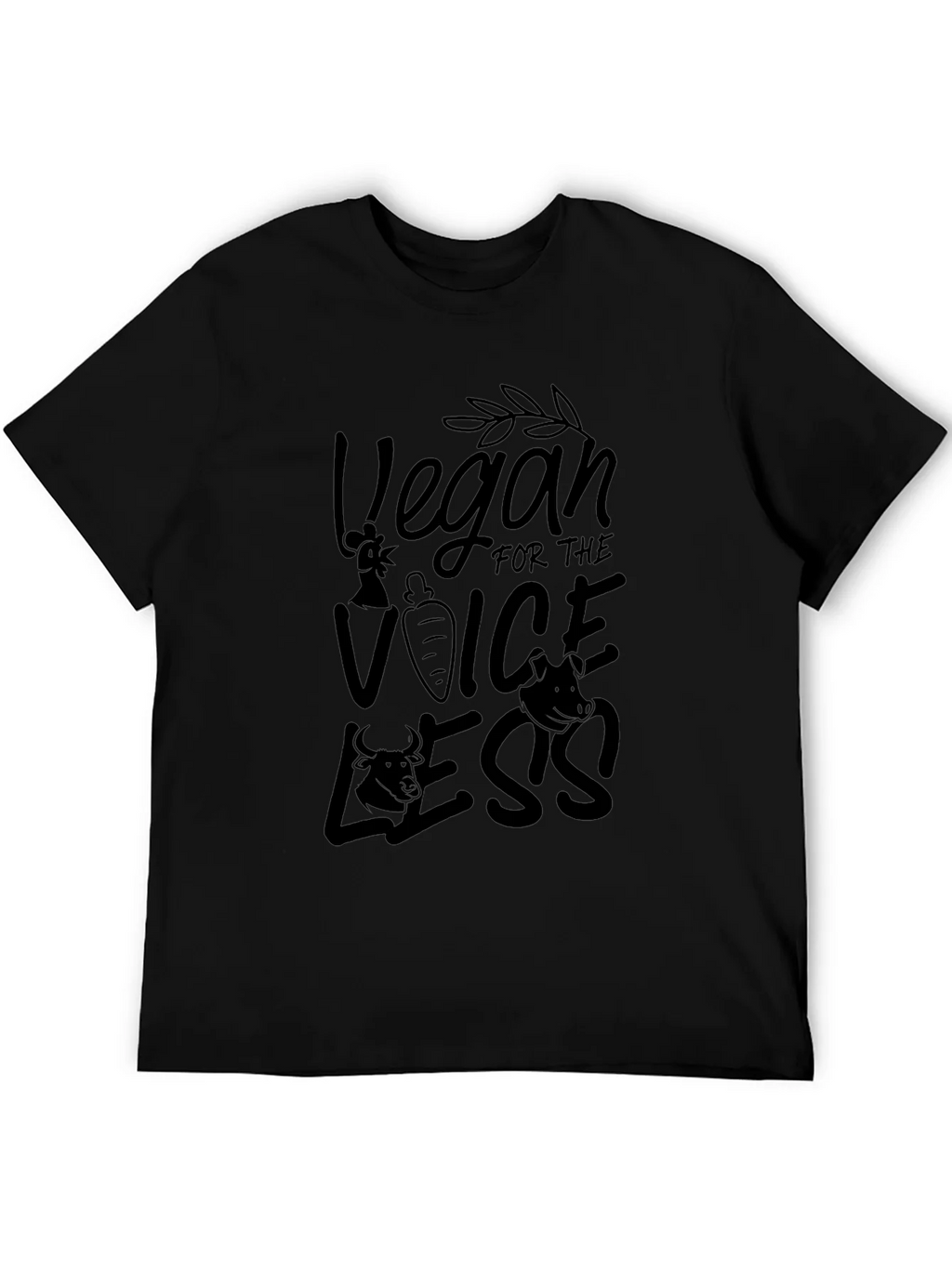 Vegan for the Voiceless Black T-Shirt product image 5