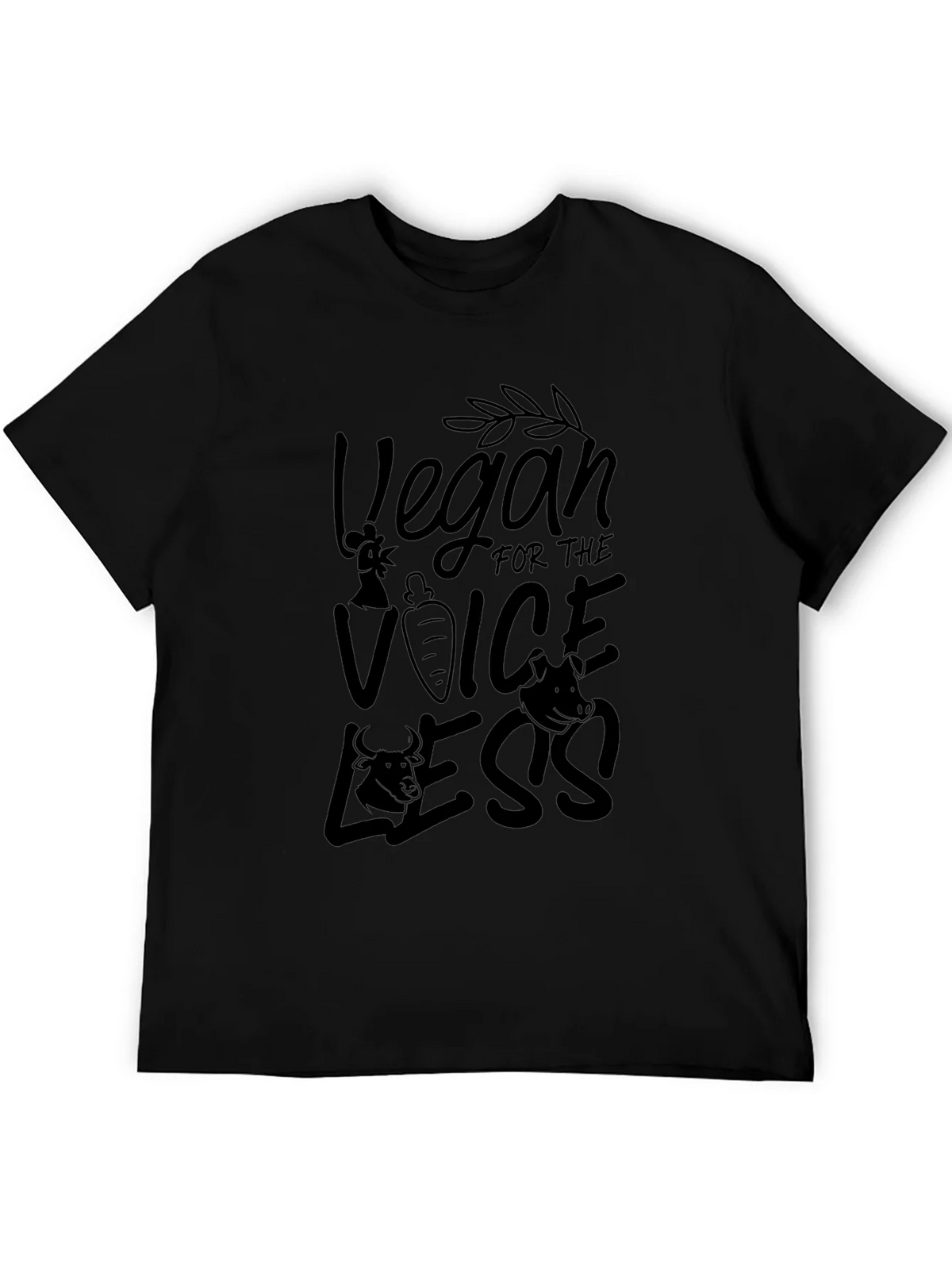 Vegan for the Voiceless Black T-Shirt product image 5