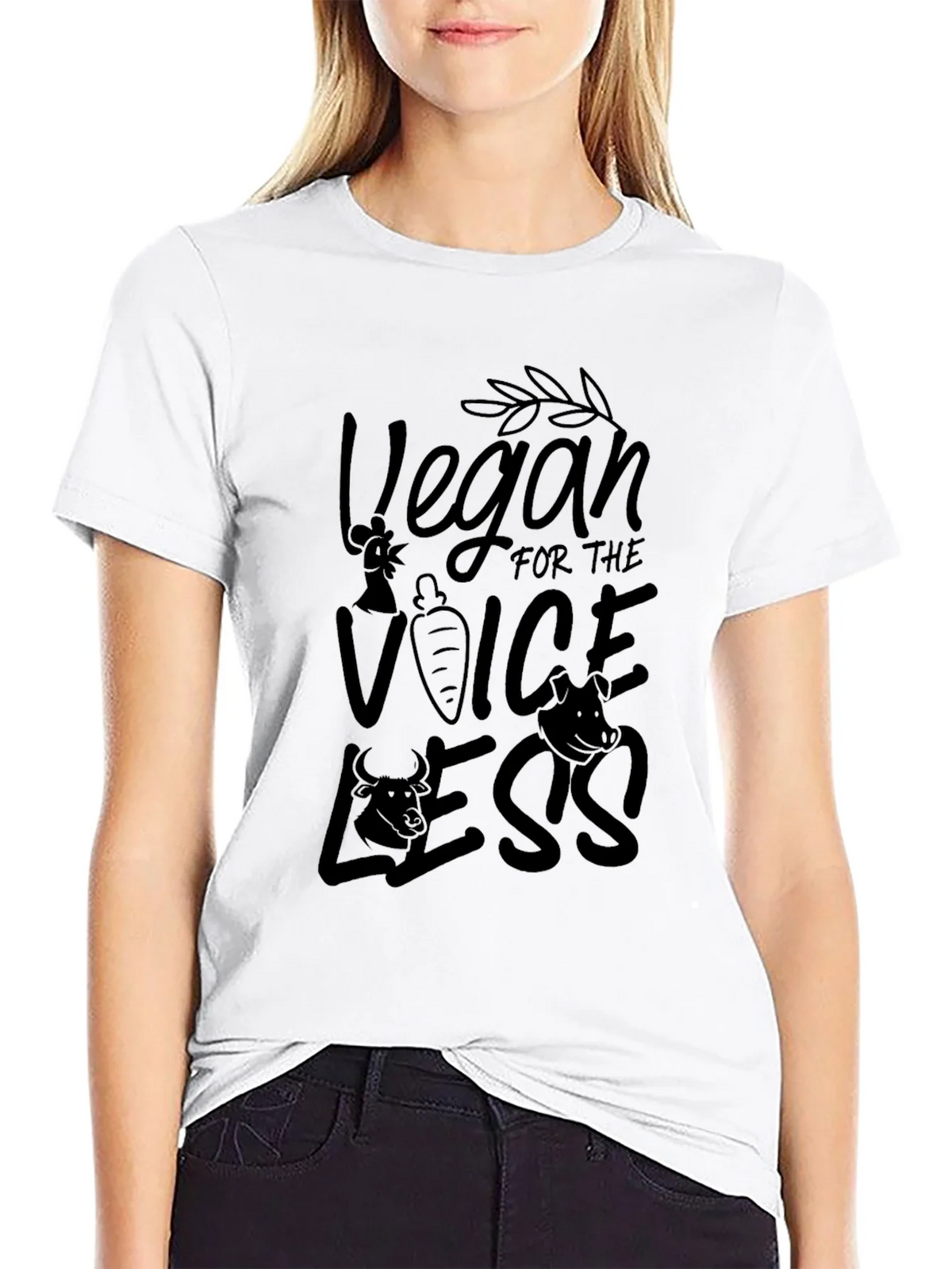 Vegan for the Voiceless Black T-Shirt product image 8