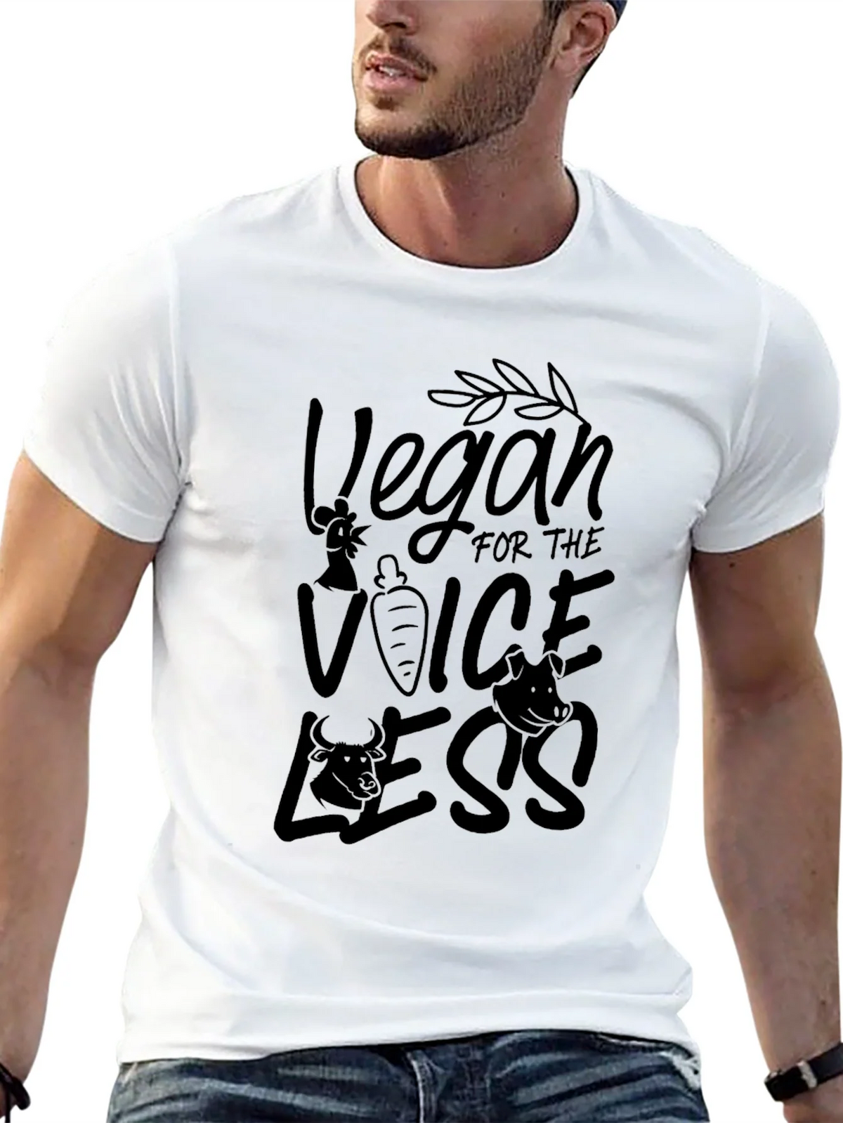 Vegan for the Voiceless Black T-Shirt product image 12