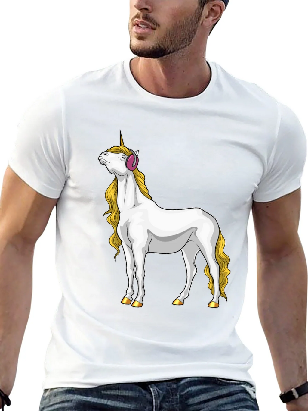 Unicorn Headphone Graphic Tee product image 12