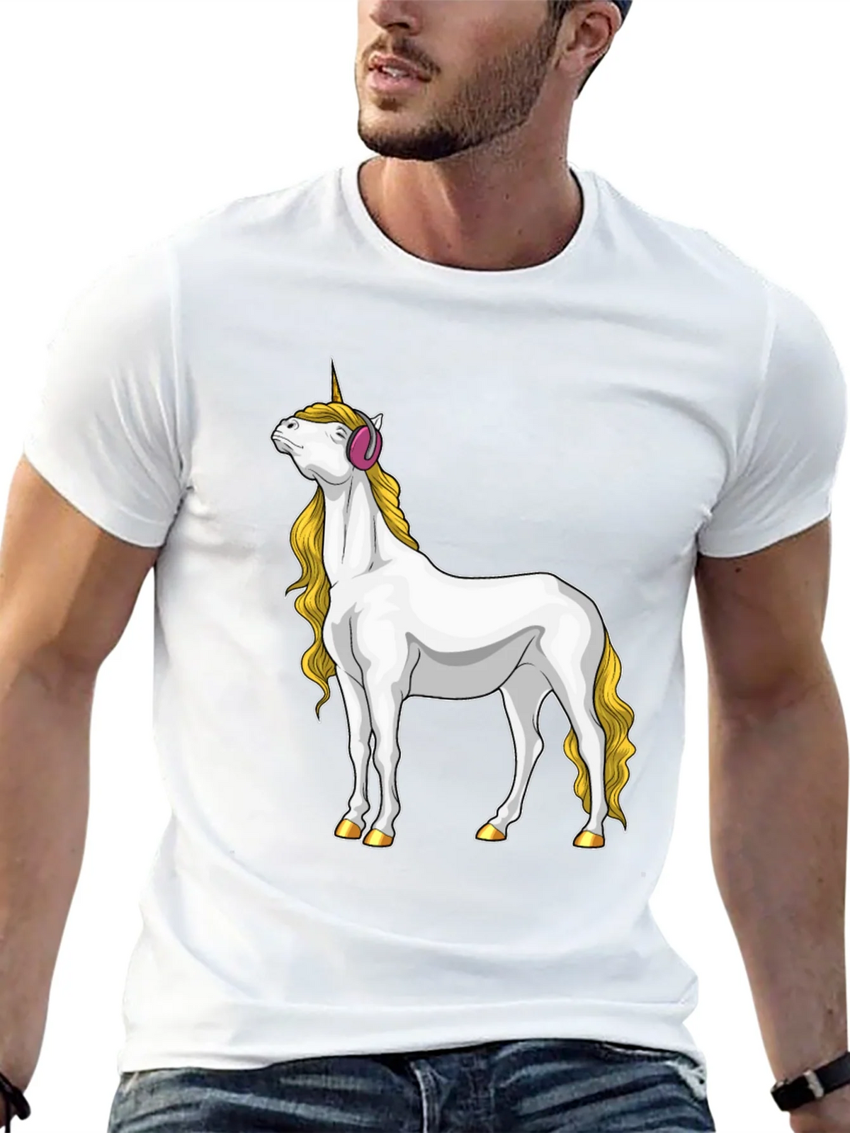 Unicorn Headphone Graphic Tee product image 12