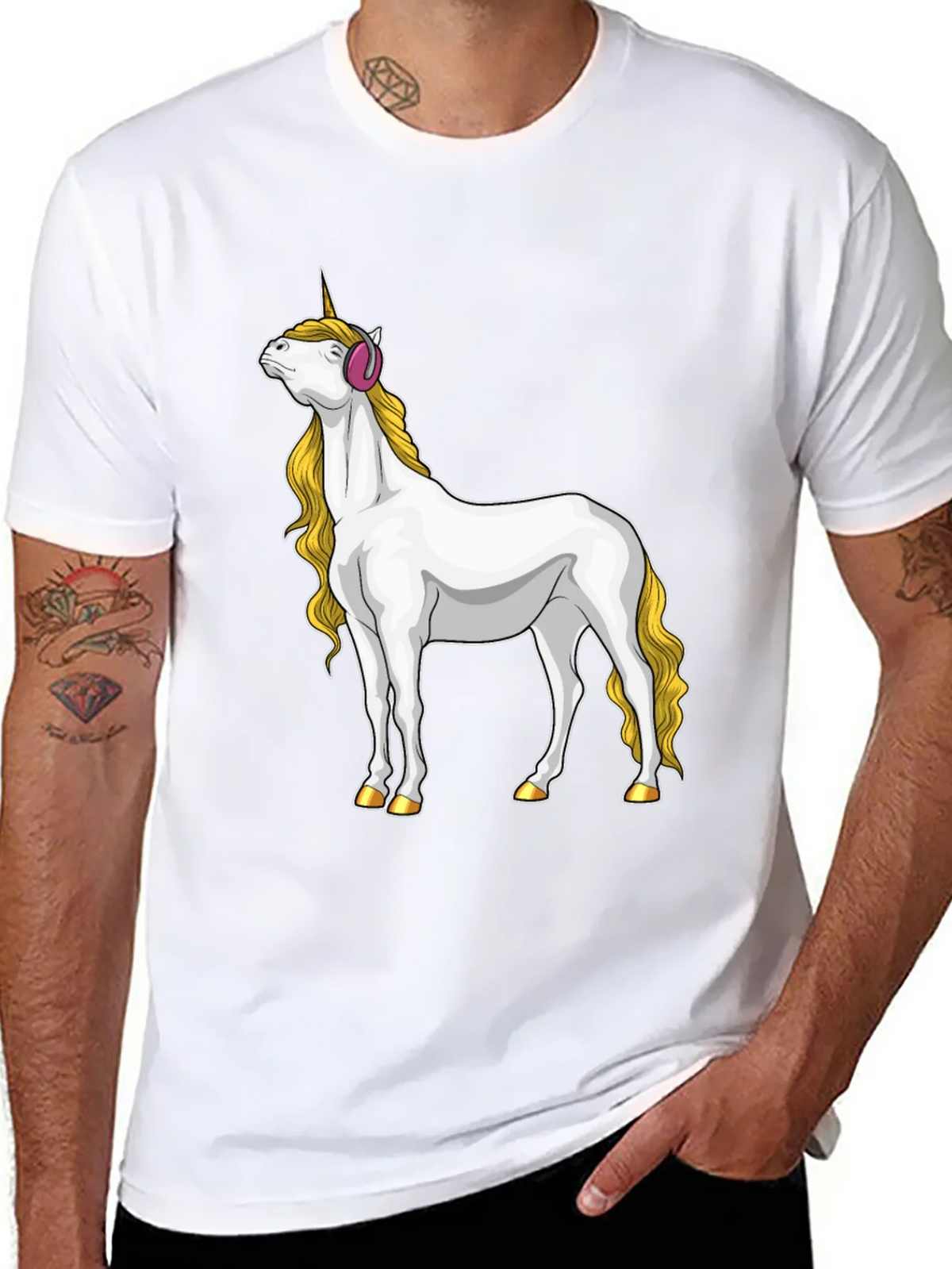 Unicorn Headphone Graphic Tee product image 7