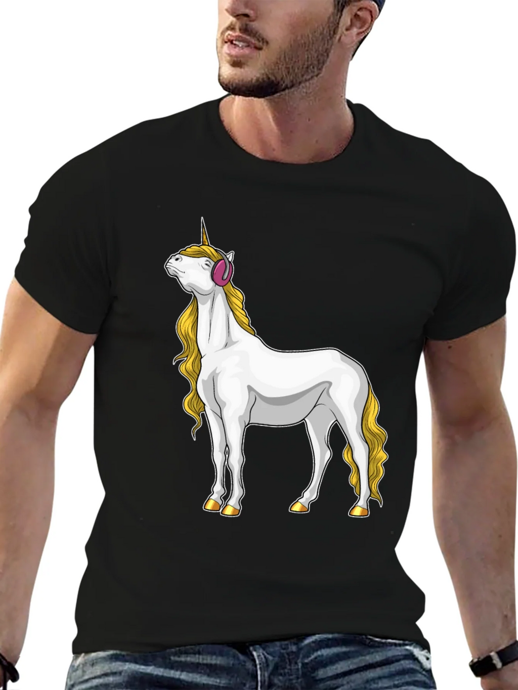 Unicorn Headphone Graphic Tee product image 6
