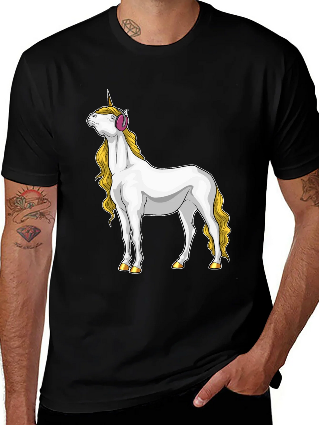 Unicorn Headphone Graphic Tee product image 1
