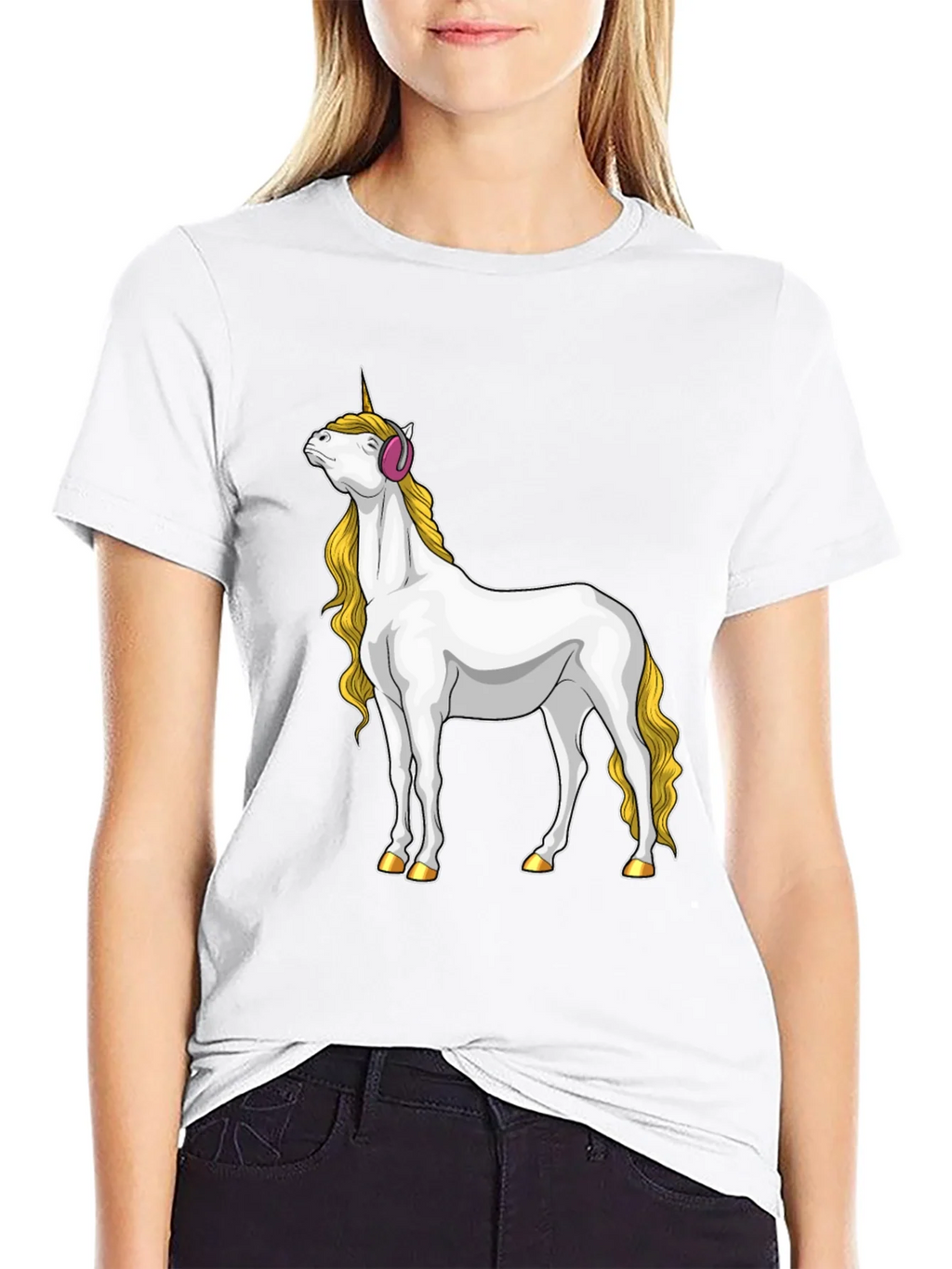 Unicorn Headphone Graphic Tee product image 8