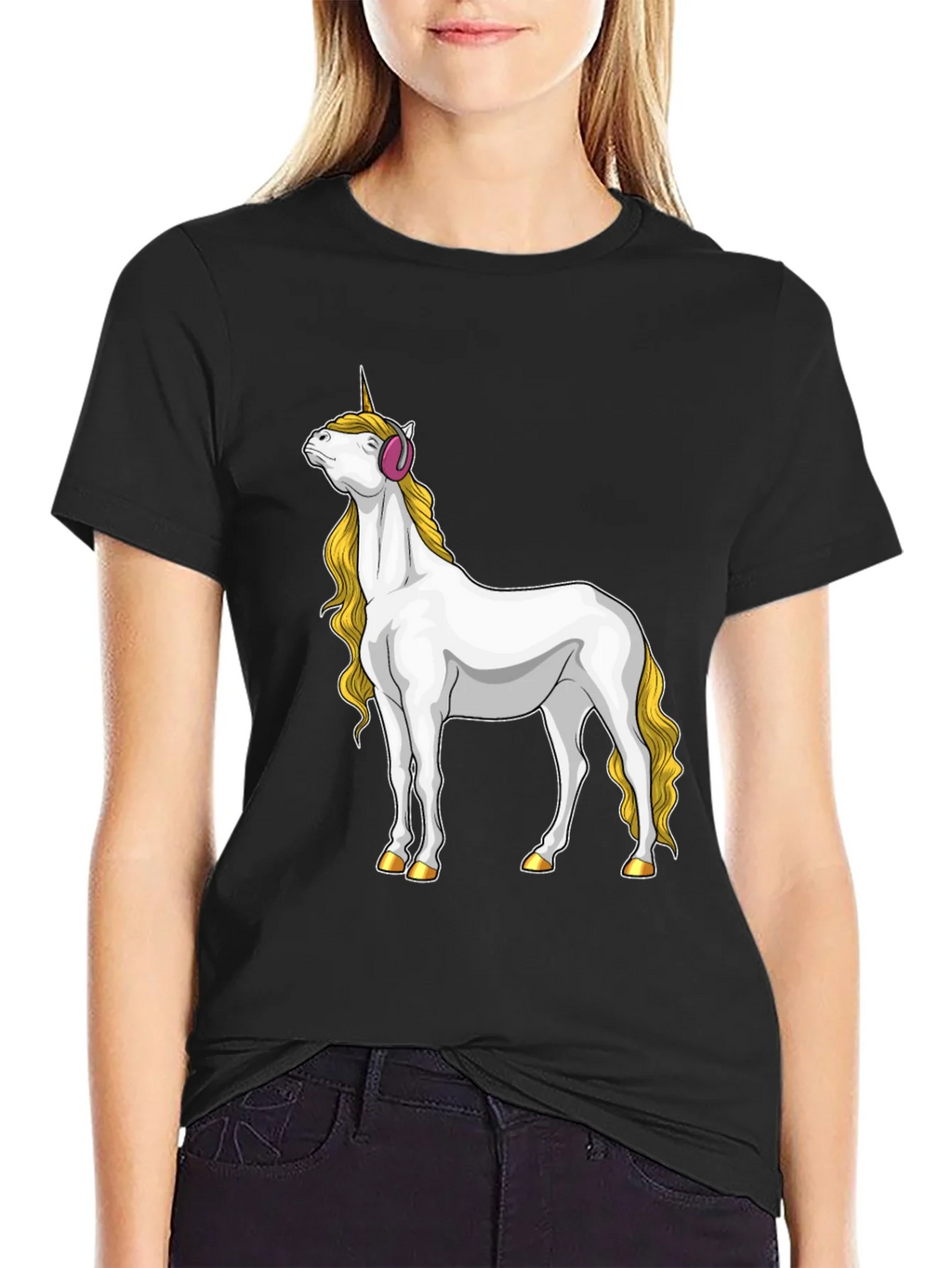 Unicorn Headphone Graphic Tee product image 2