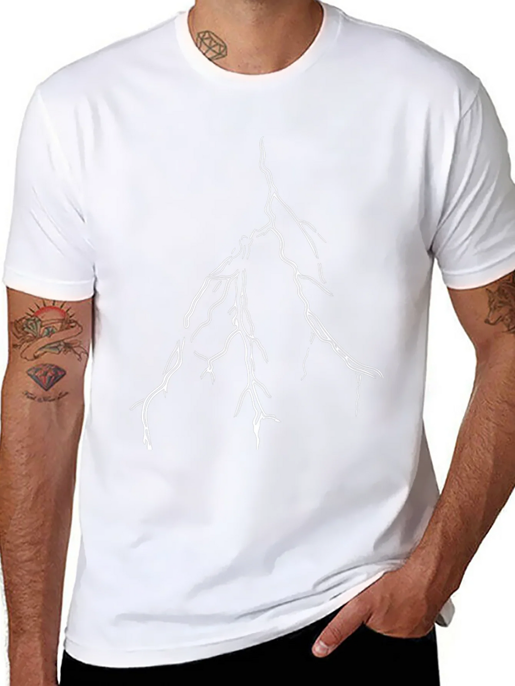 Black Lightning Bolt Graphic Tee product image 7