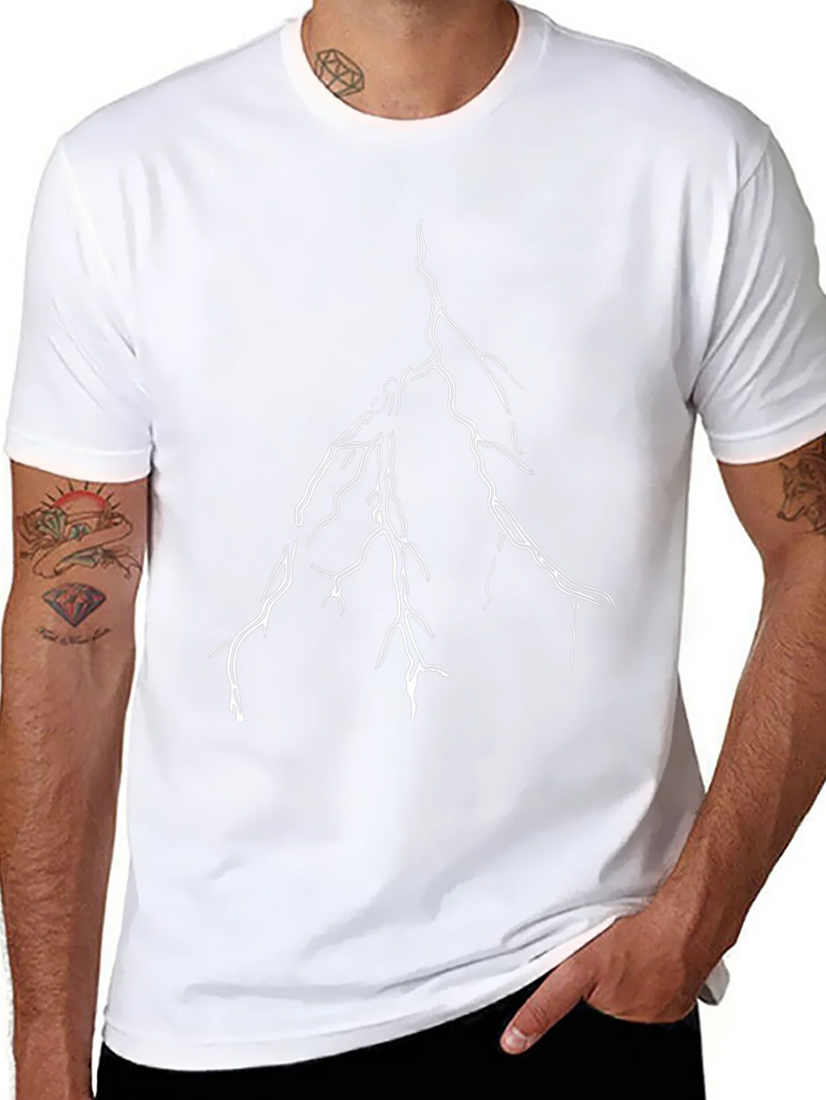 Black Lightning Bolt Graphic Tee product image 7