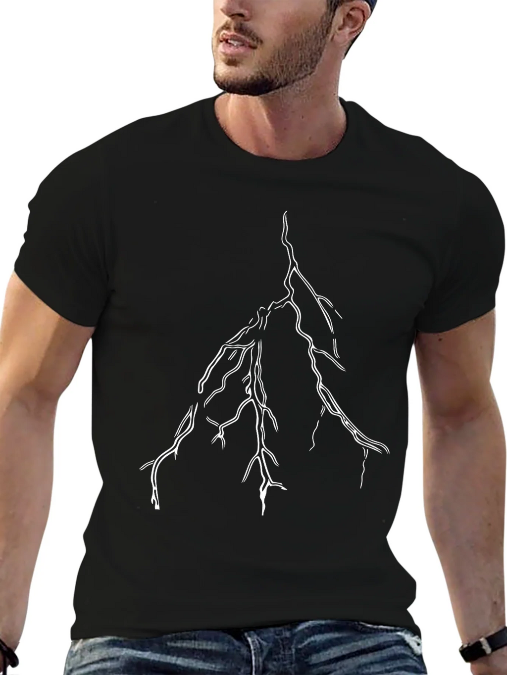 Black Lightning Bolt Graphic Tee product image 6