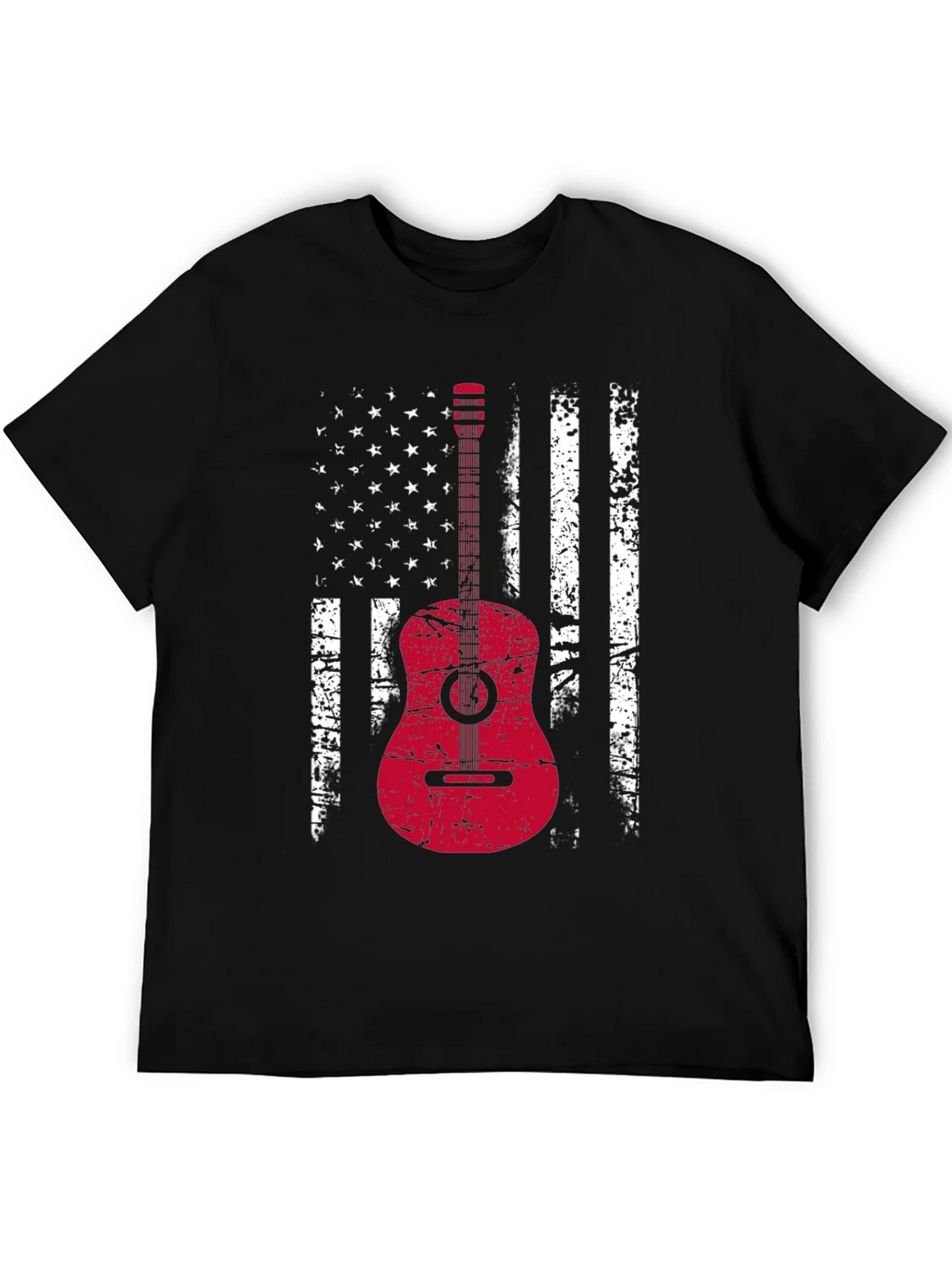 American Flag Guitar T-Shirt - Grunge Style product image 5