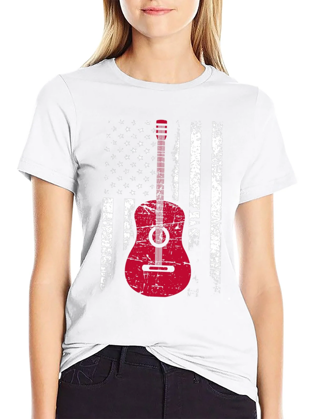 American Flag Guitar T-Shirt - Grunge Style product image 8