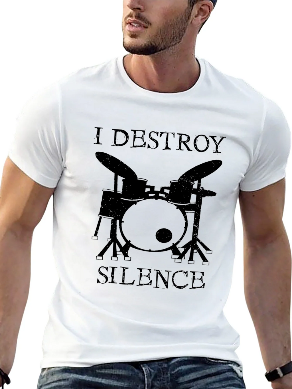 I Destroy Silence Drummer Graphic Tee product image 12