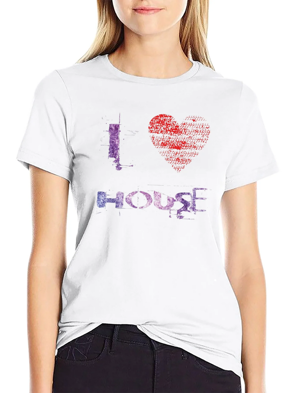 I Love House Music Graphic Tee - Black product image 8