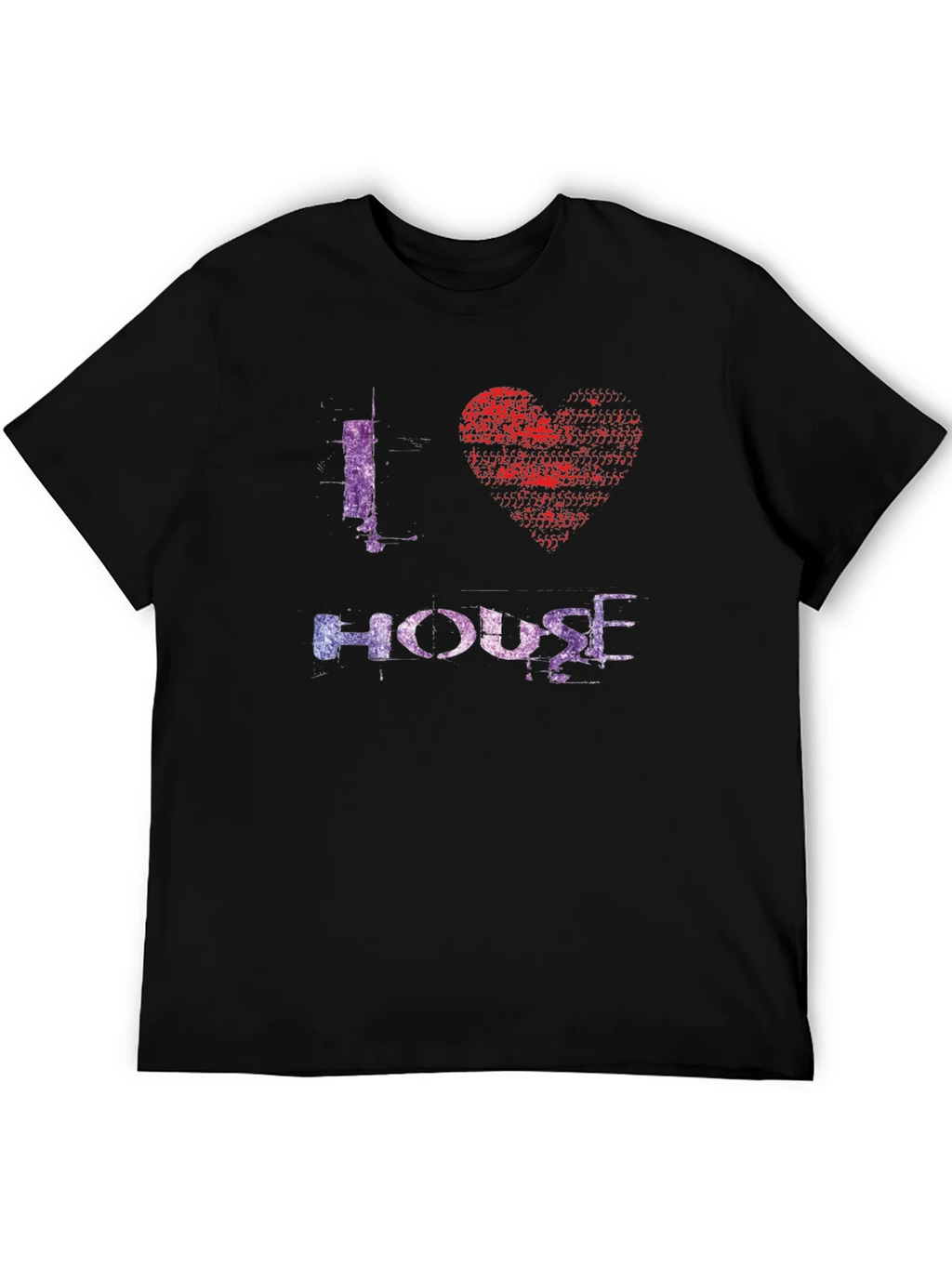I Love House Music Graphic Tee - Black product image 5