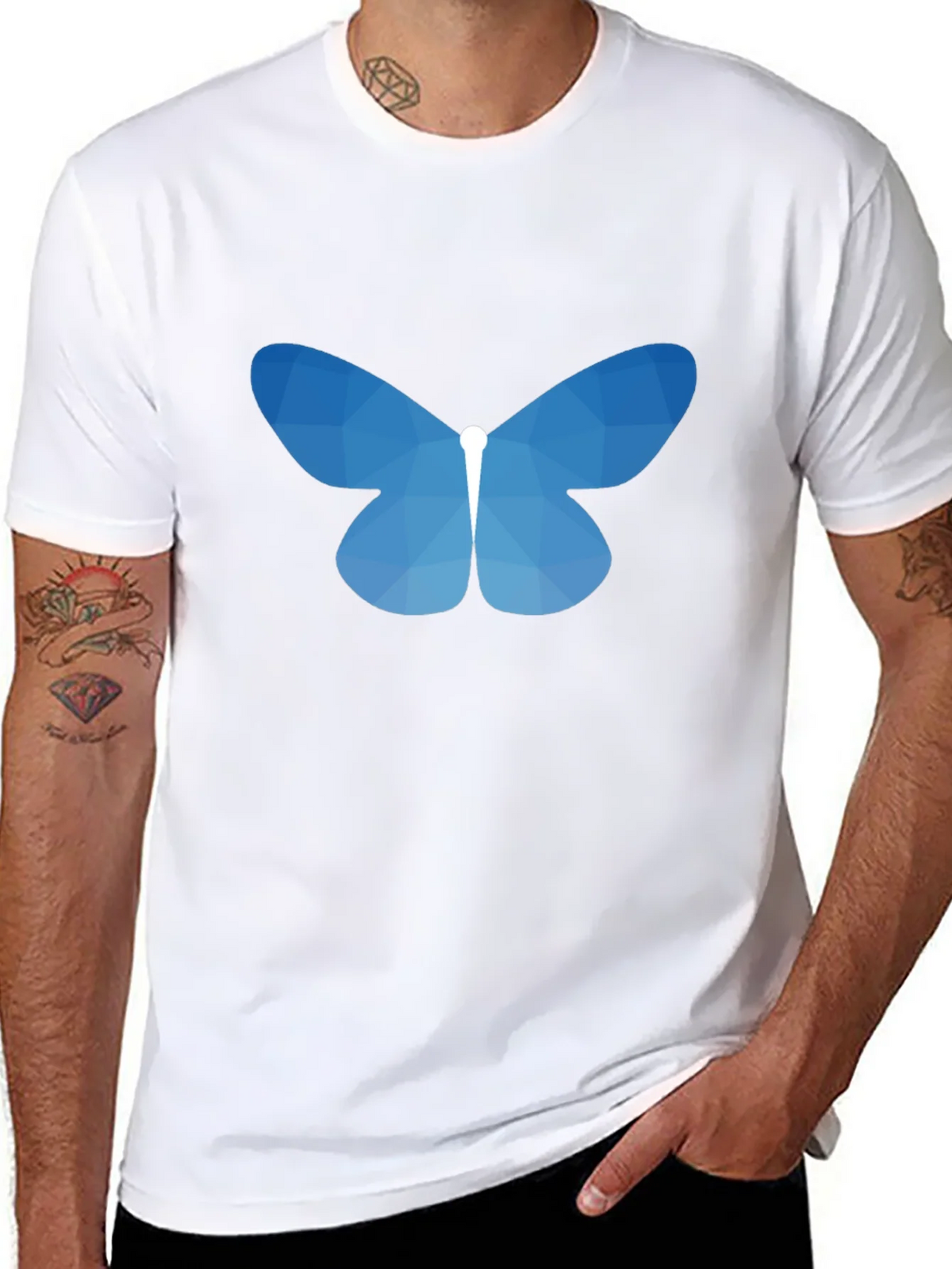 Geometric Butterfly Graphic Tee - Black product image 7