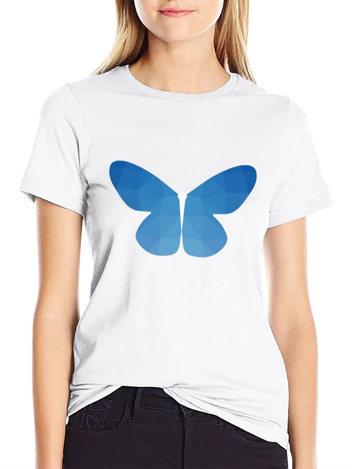 Geometric Butterfly Graphic Tee - Black product image 8