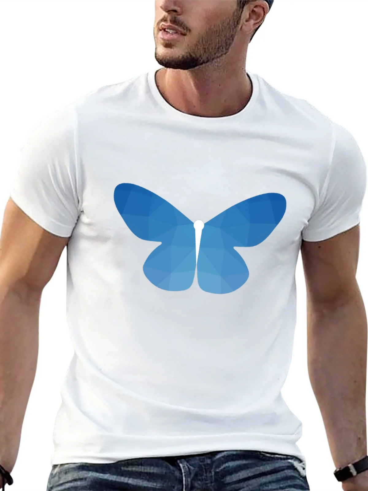 Geometric Butterfly Graphic Tee - Black product image 12