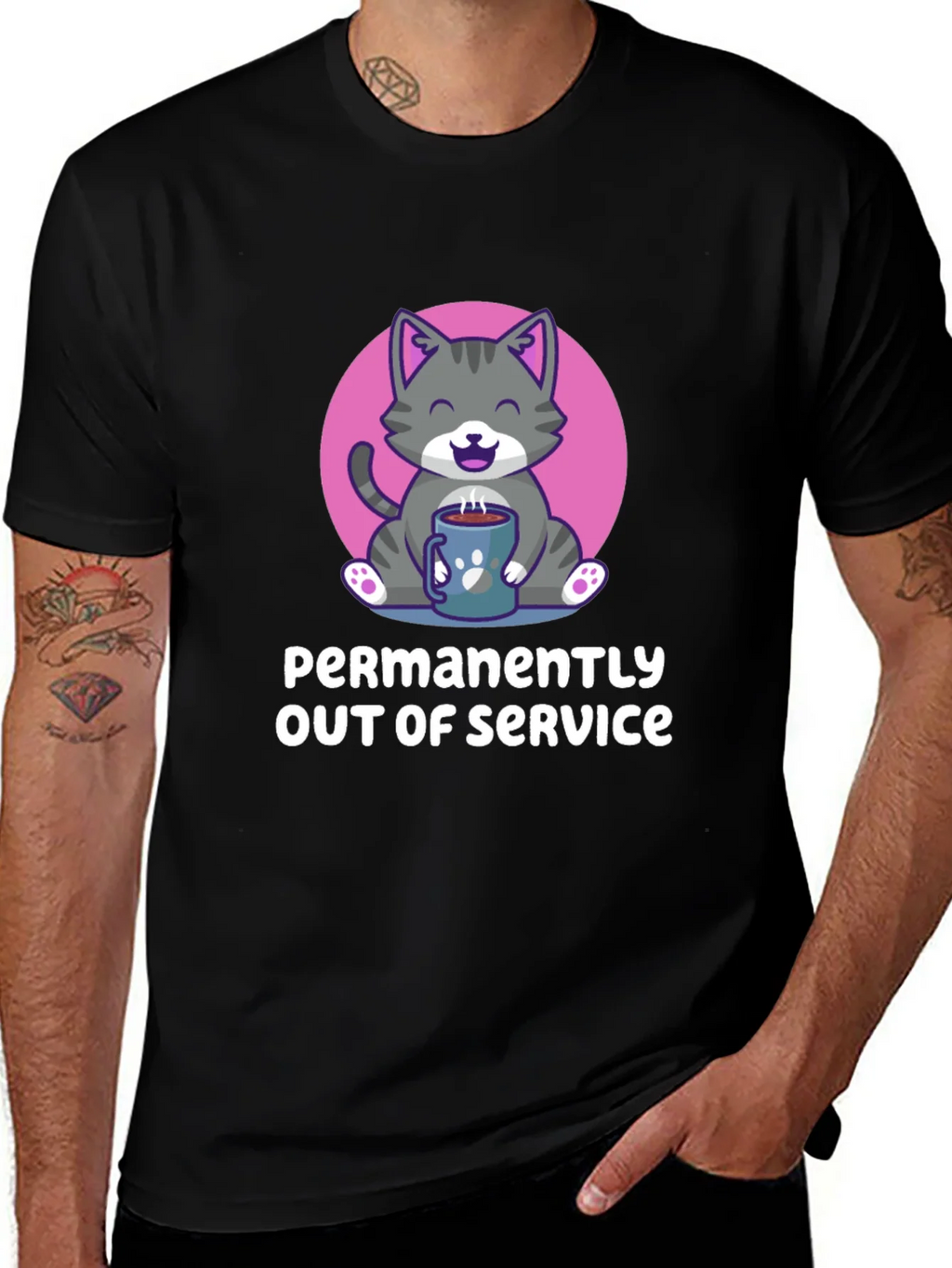 Permanently Out of Service Cat Graphic Tee product image 1