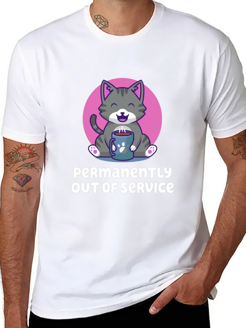 Permanently Out of Service Cat Graphic Tee product image 7