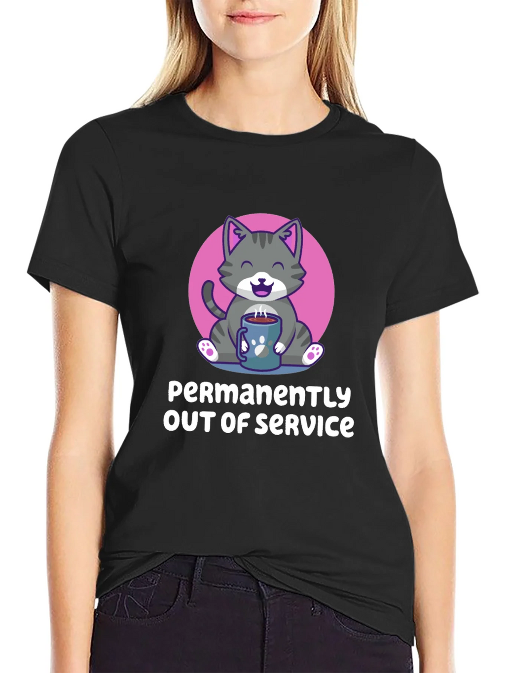Permanently Out of Service Cat Graphic Tee product image 2