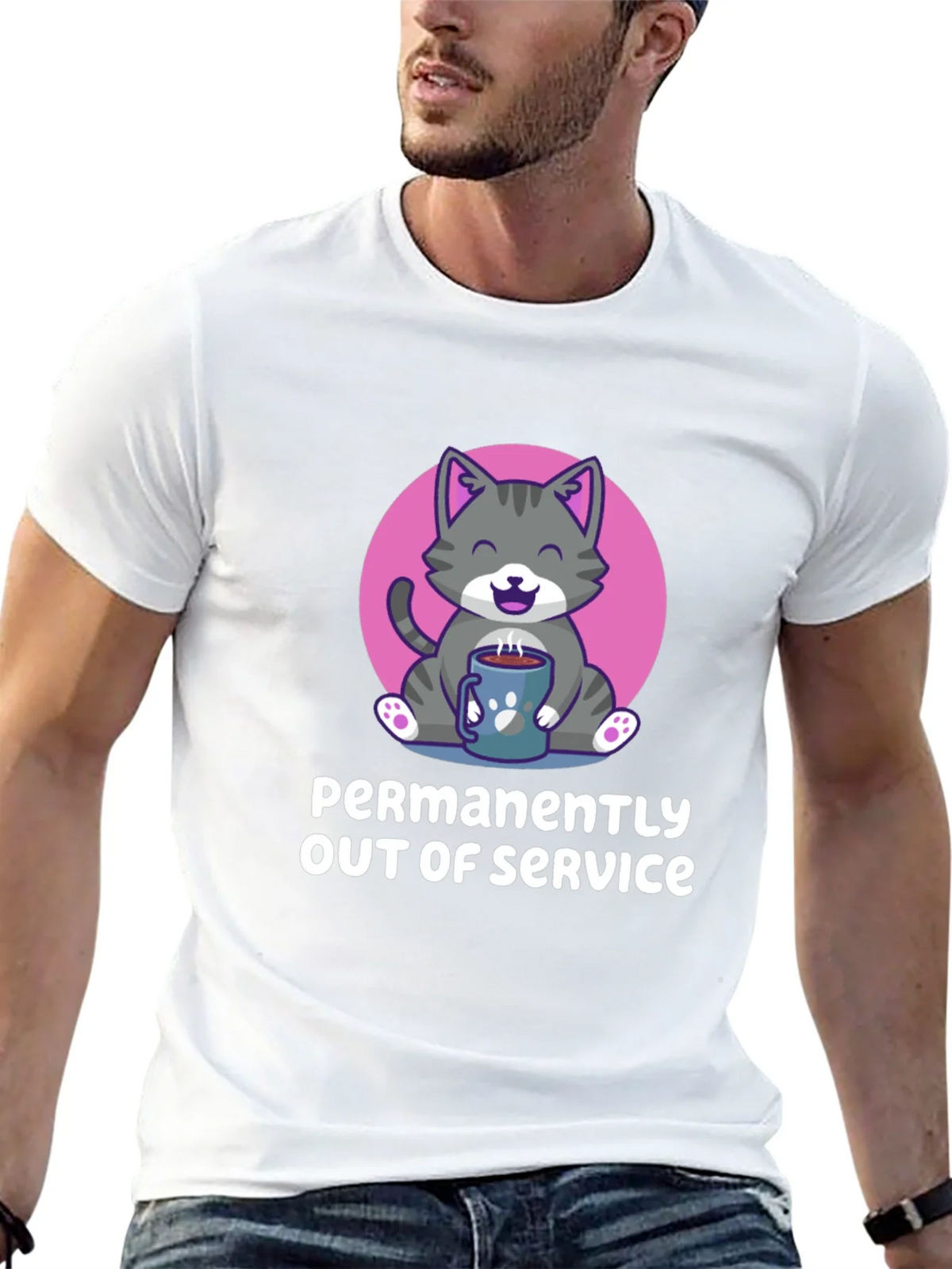 Permanently Out of Service Cat Graphic Tee product image 12
