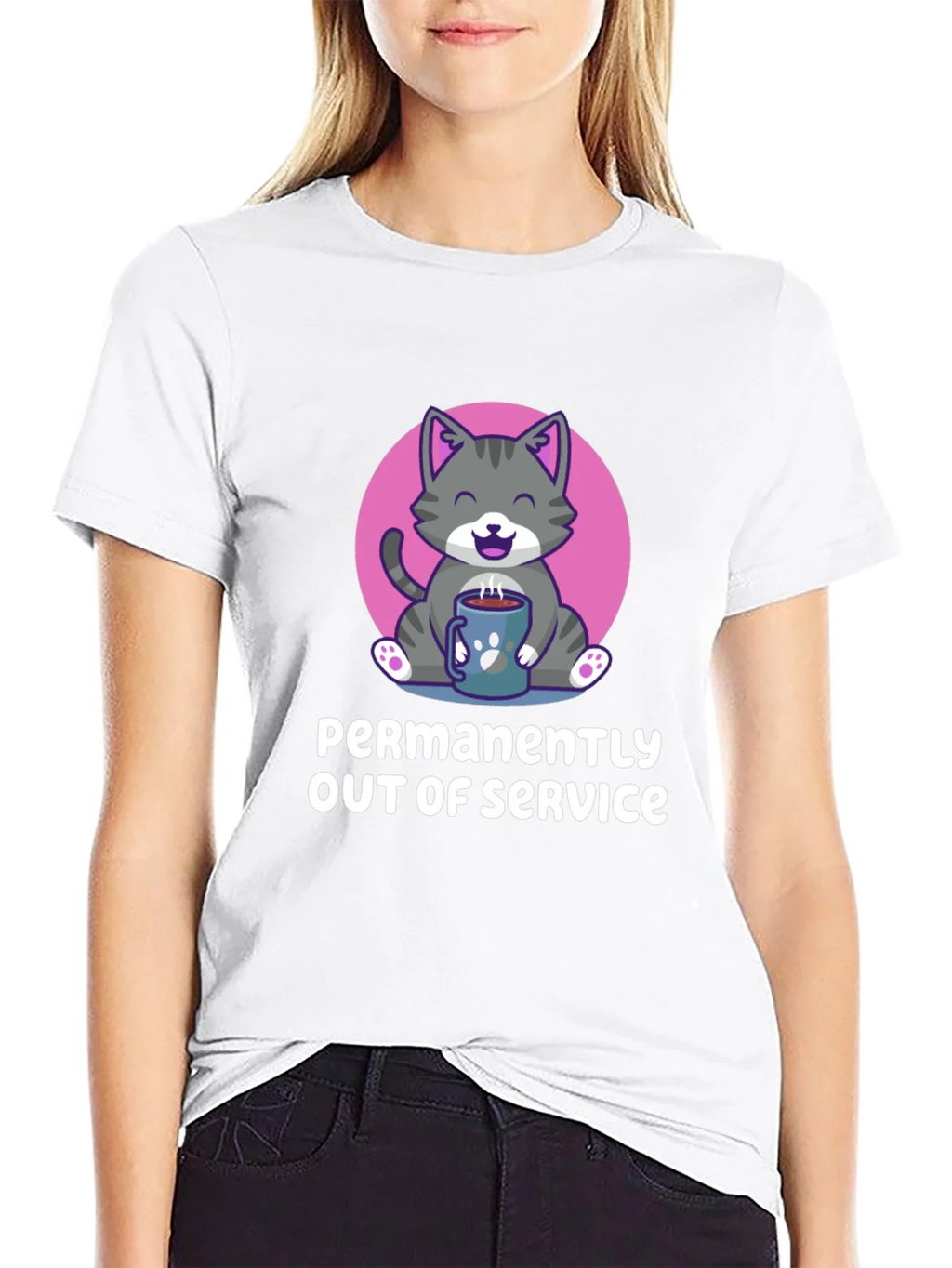 Permanently Out of Service Cat Graphic Tee product image 8