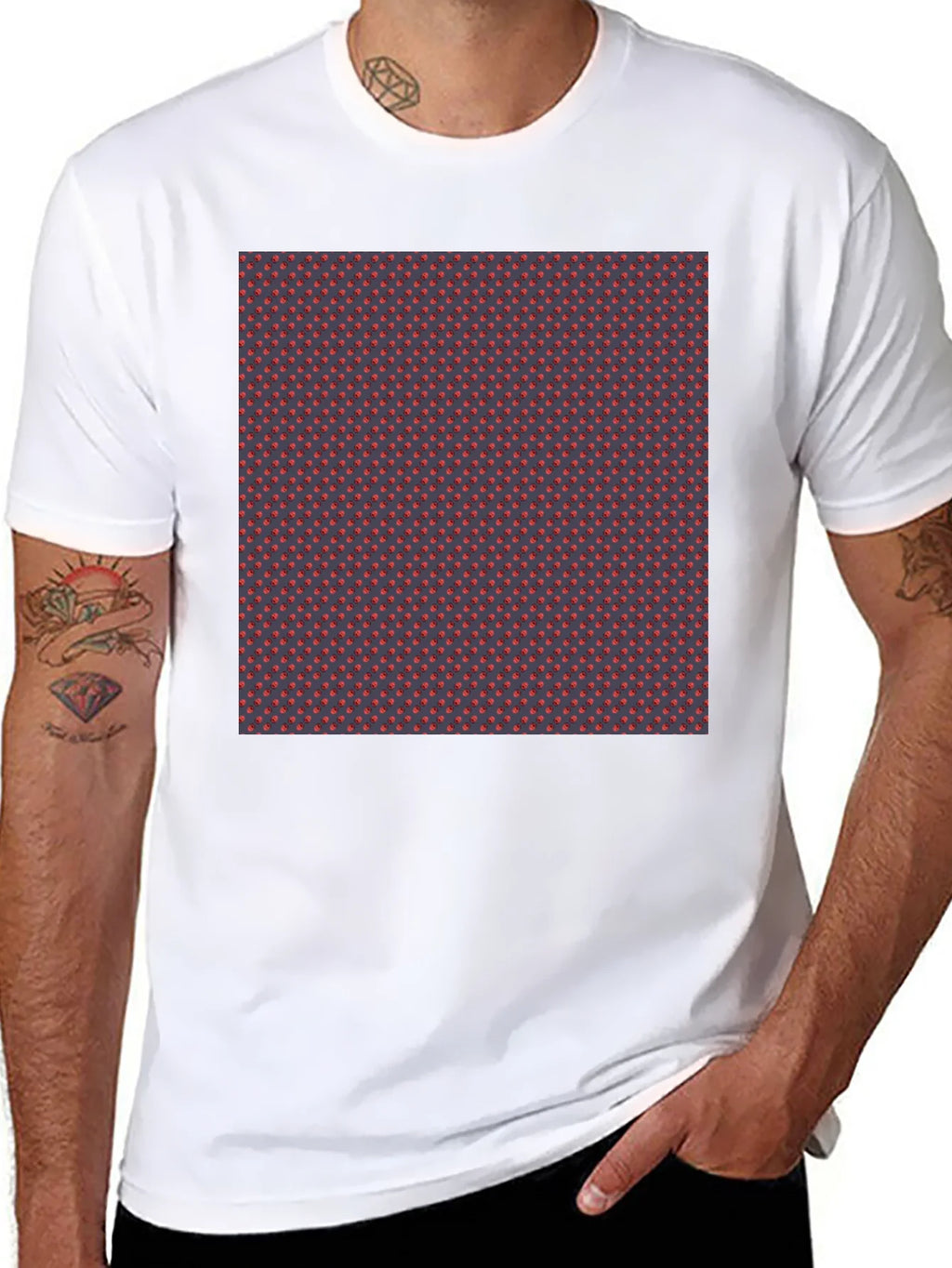 Patterned Tee - Stylish Black Crew Neck T-Shirt product image 7