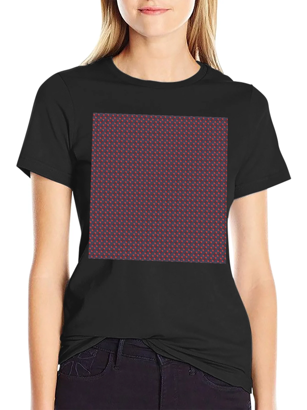 Patterned Tee - Stylish Black Crew Neck T-Shirt product image 2