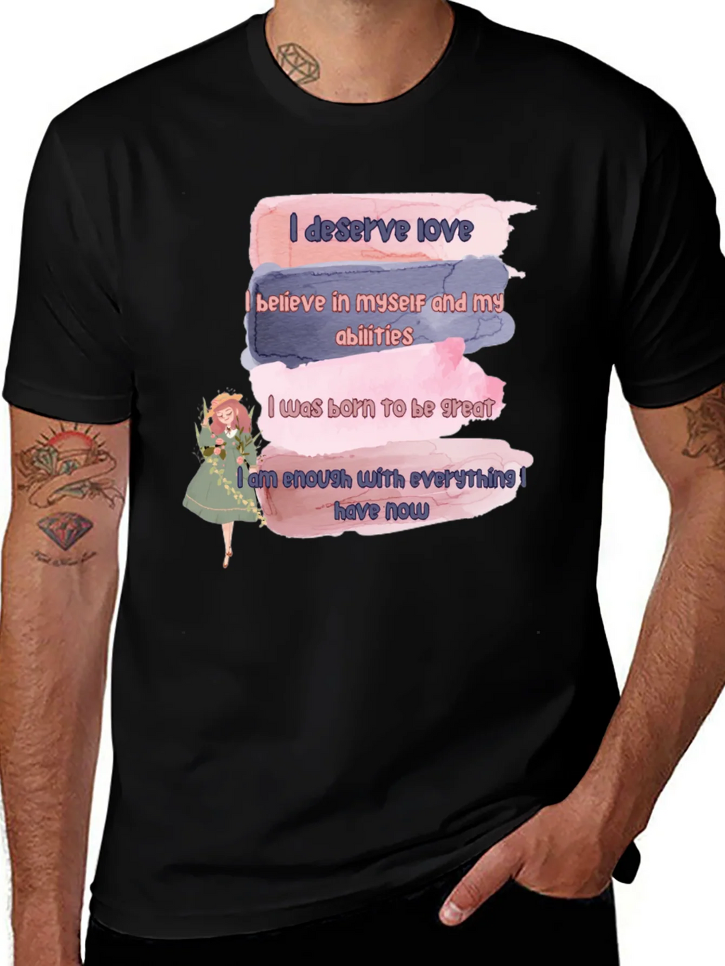 Affirmation T-Shirt: Love Belief Greatness & Enough product image 1