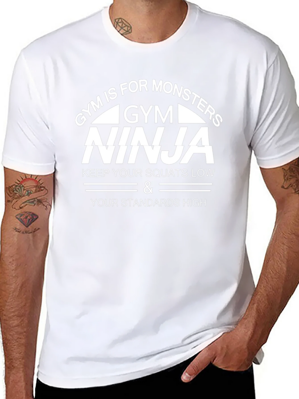 Gym Ninja Graphic T-Shirt - Keep Squats Low Standards High product image 7