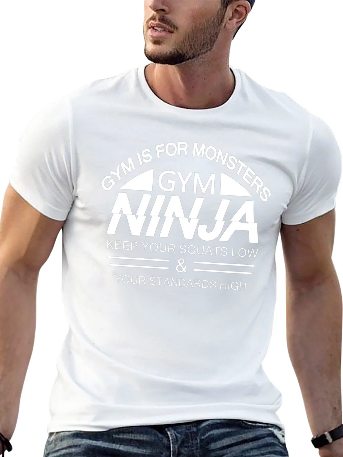 Gym Ninja Graphic T-Shirt - Keep Squats Low Standards High product image 12