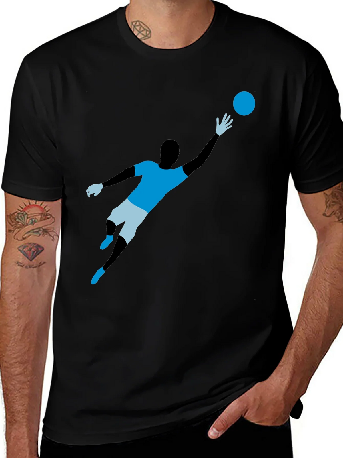 Soccer Goalie Graphic T-Shirt - Black product image 1