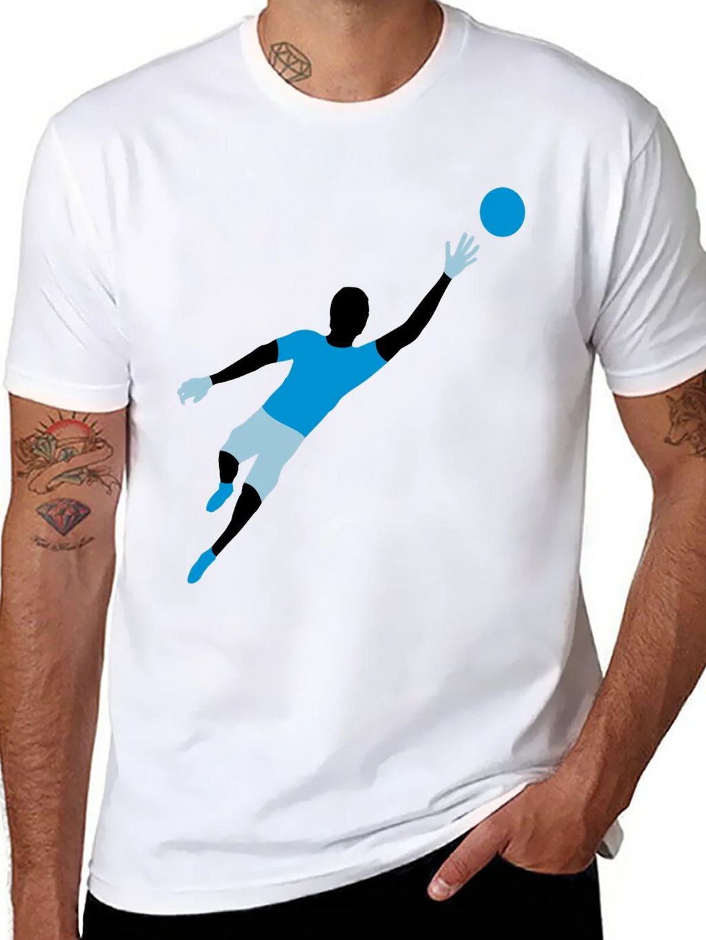 Soccer Goalie Graphic T-Shirt - Black product image 7