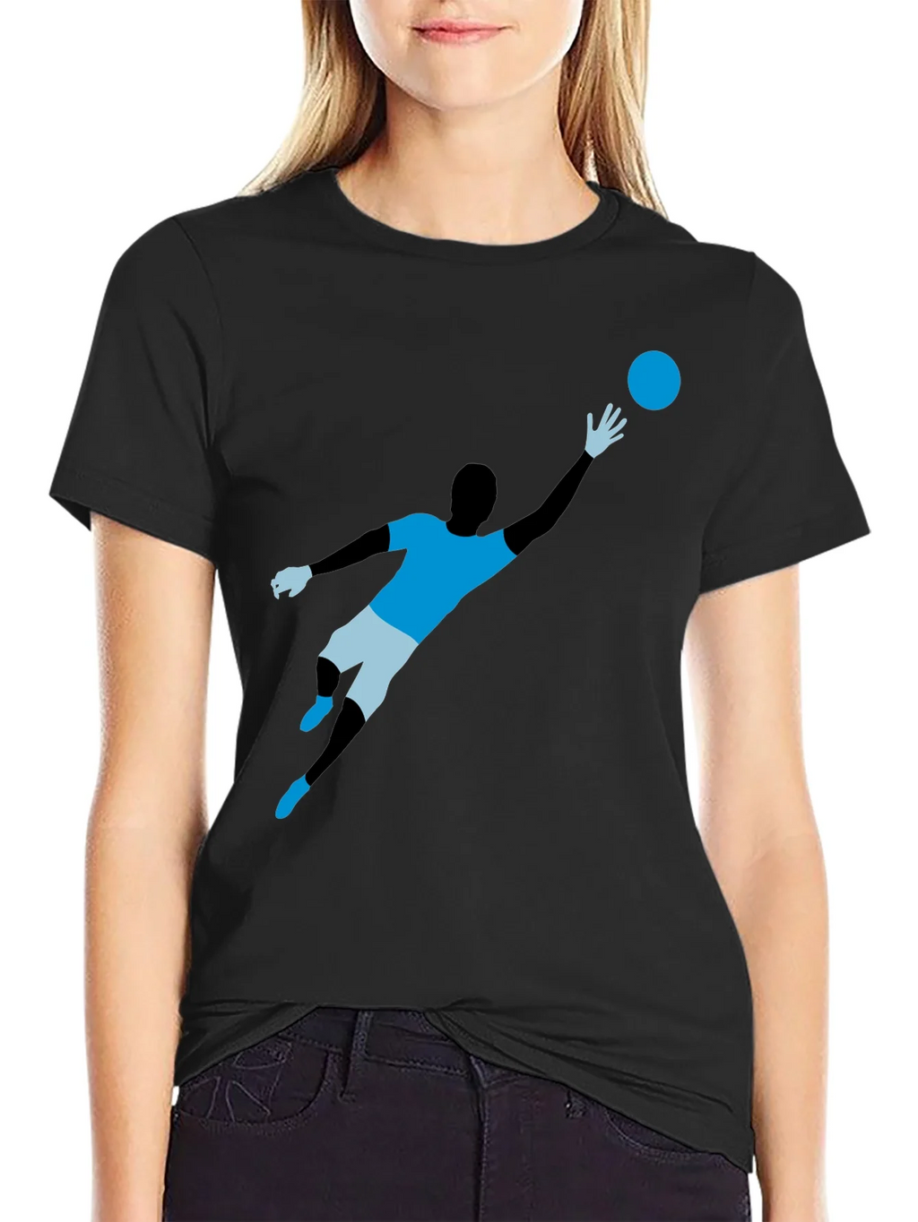 Soccer Goalie Graphic T-Shirt - Black product image 2