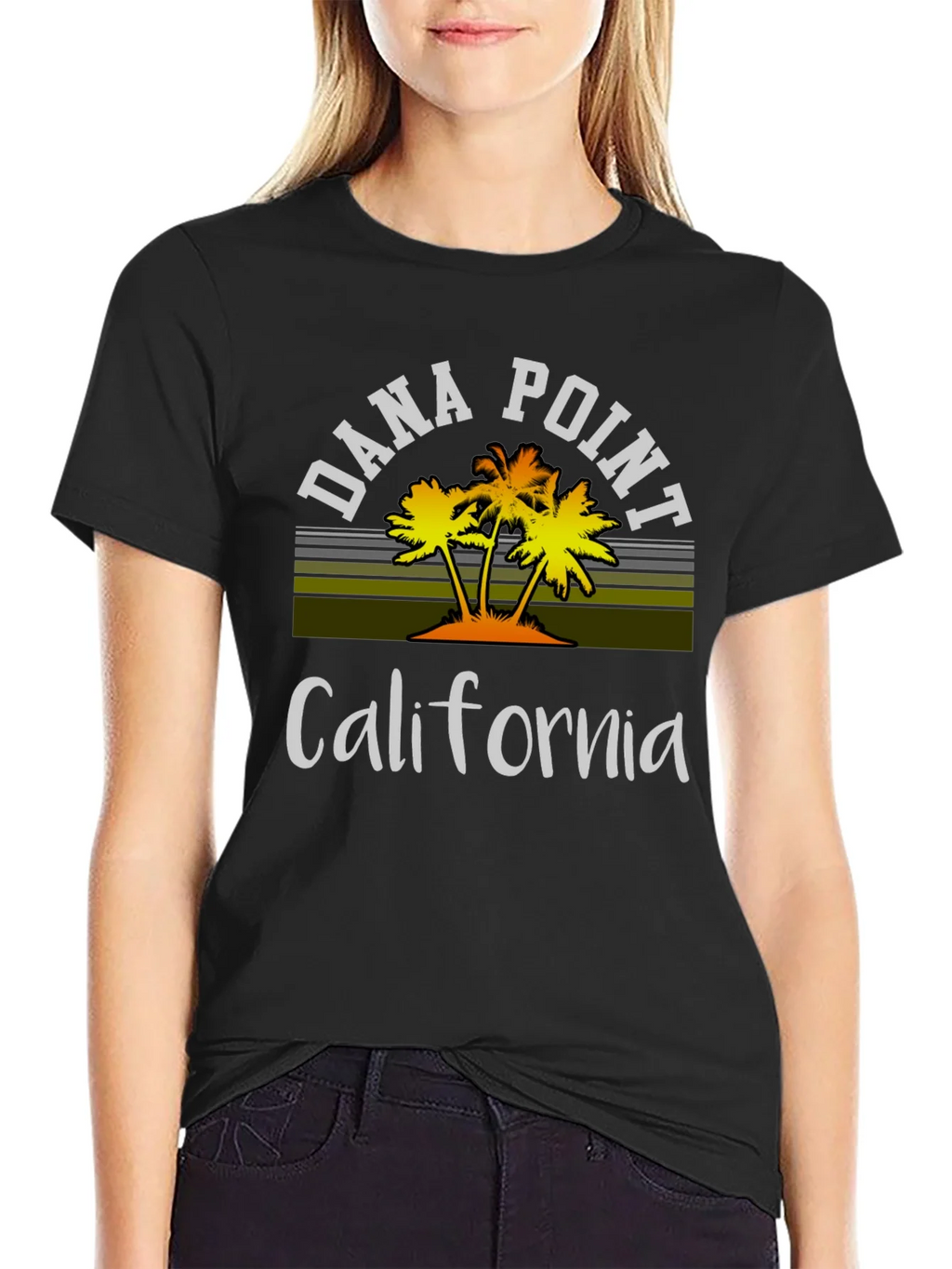 Dana Point California Palm Tee - Black product image 2