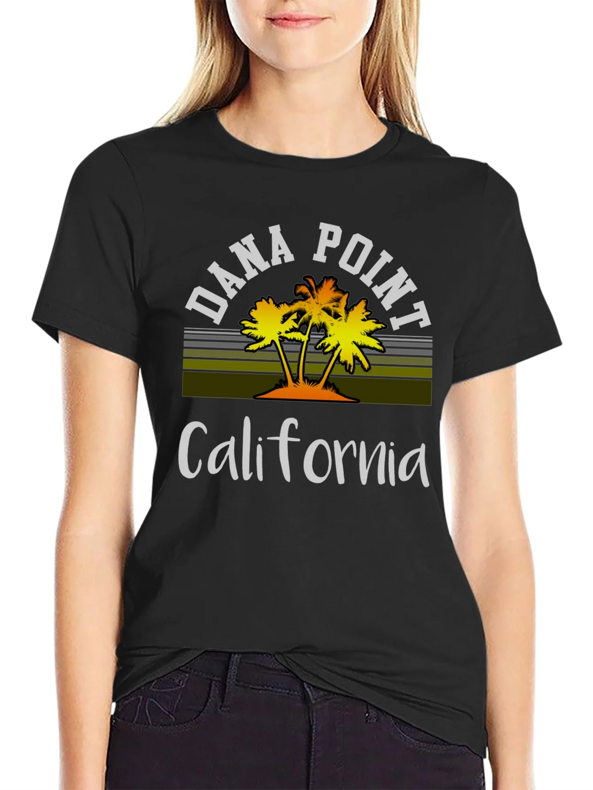 Dana Point California Palm Tee - Black product image 2